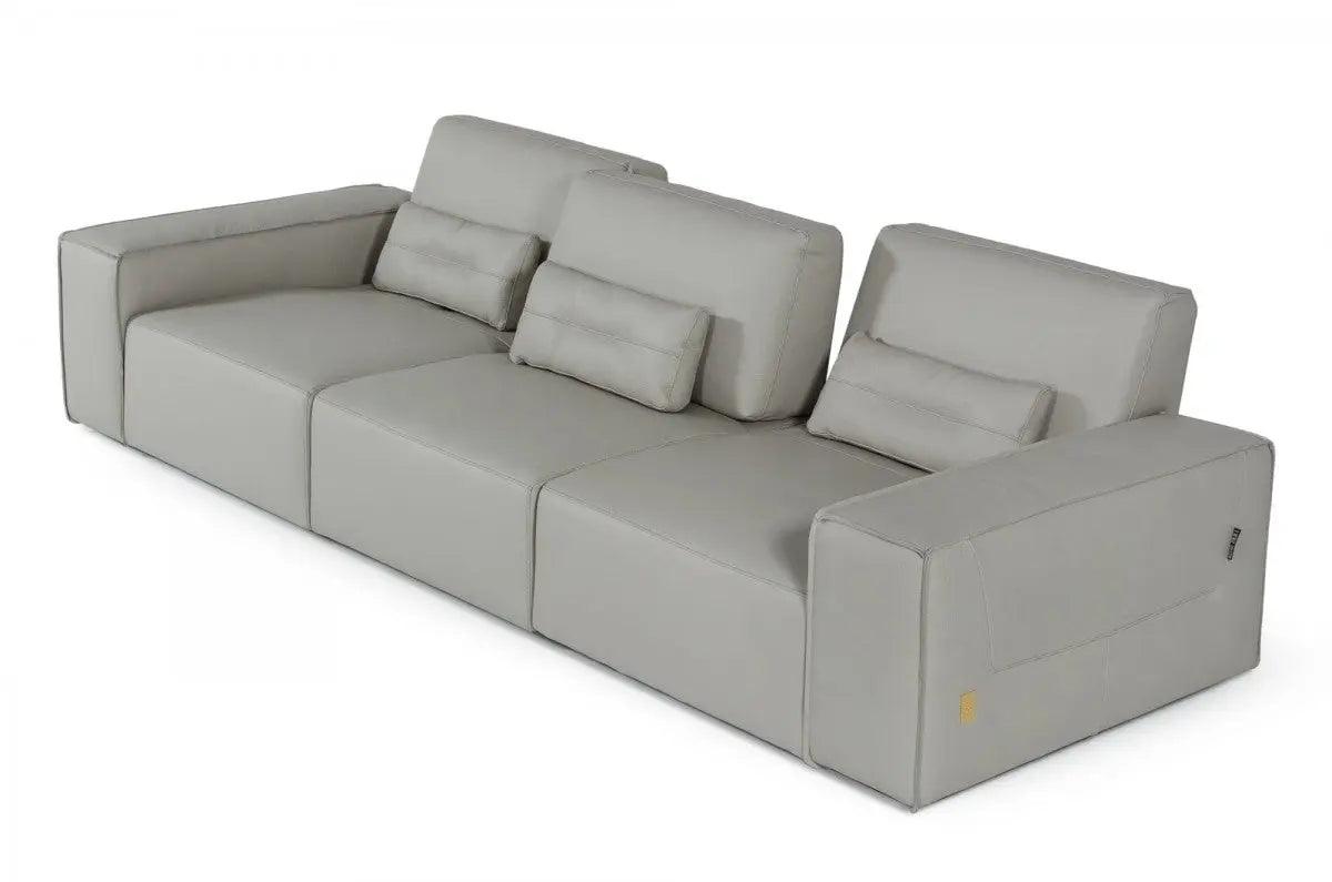 Vig Furniture - Accenti Italia Enjoy Italian Modern Grey White Leather Sofa - Vgddenjoy-Wht-Gry-1