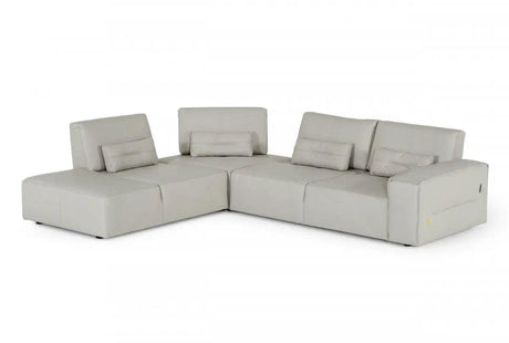 Accenti Italia Enjoy Modern Italian Grey White Leather Sectional Sofa Vgddenjoy - Grywht - Sect | Home Elegance USA