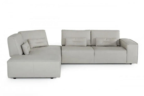 Vig Furniture - Accenti Italia Enjoy - Modern Italian Grey White Leather Sectional Sofa - Vgddenjoy-Grywht-Sect