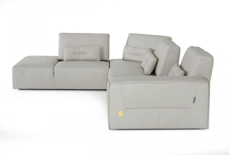 Vig Furniture - Accenti Italia Enjoy - Modern Italian Grey White Leather Sectional Sofa - Vgddenjoy-Grywht-Sect