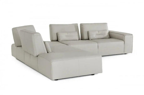 Vig Furniture - Accenti Italia Enjoy - Modern Italian Grey White Leather Sectional Sofa - Vgddenjoy-Grywht-Sect