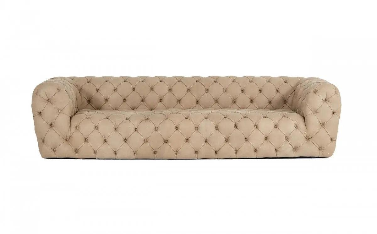 Vig Furniture - Coronelli Collezioni Ellington Italian Beige Nubuck Leather 3-Seater Sofa - Vgccrialto-Cml-3-S