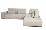 Coronelli Collezioni Hollywood Italian Light Grey Leather Raf Chaise Sectional Sofa Vgcc - Hollywood | Home Elegance USA