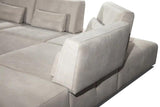 Coronelli Collezioni Hollywood Italian Light Grey Leather Raf Chaise Sectional Sofa Vgcc - Hollywood - Grey - Raf - Sect | Home Elegance USA