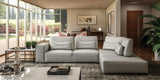 Coronelli Collezioni Hollywood Italian Light Grey Leather Raf Chaise Sectional Sofa Vgcc - Hollywood - Grey - Raf - Sect | Home Elegance USA