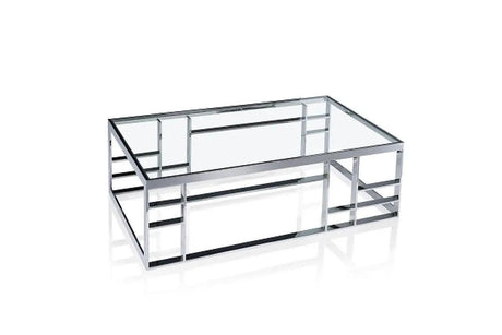 Modrest Stephen - Modern Glass & Stainless Steel Coffee Table | VIG | Home Elegance USA