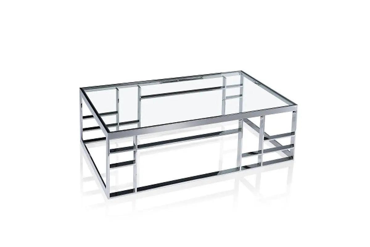 Vig Furniture - Coronelli Collezioni Hollywood - Modrest Stephen - Modern Glass & Stainless Steel Coffee Table - Vghb-341A