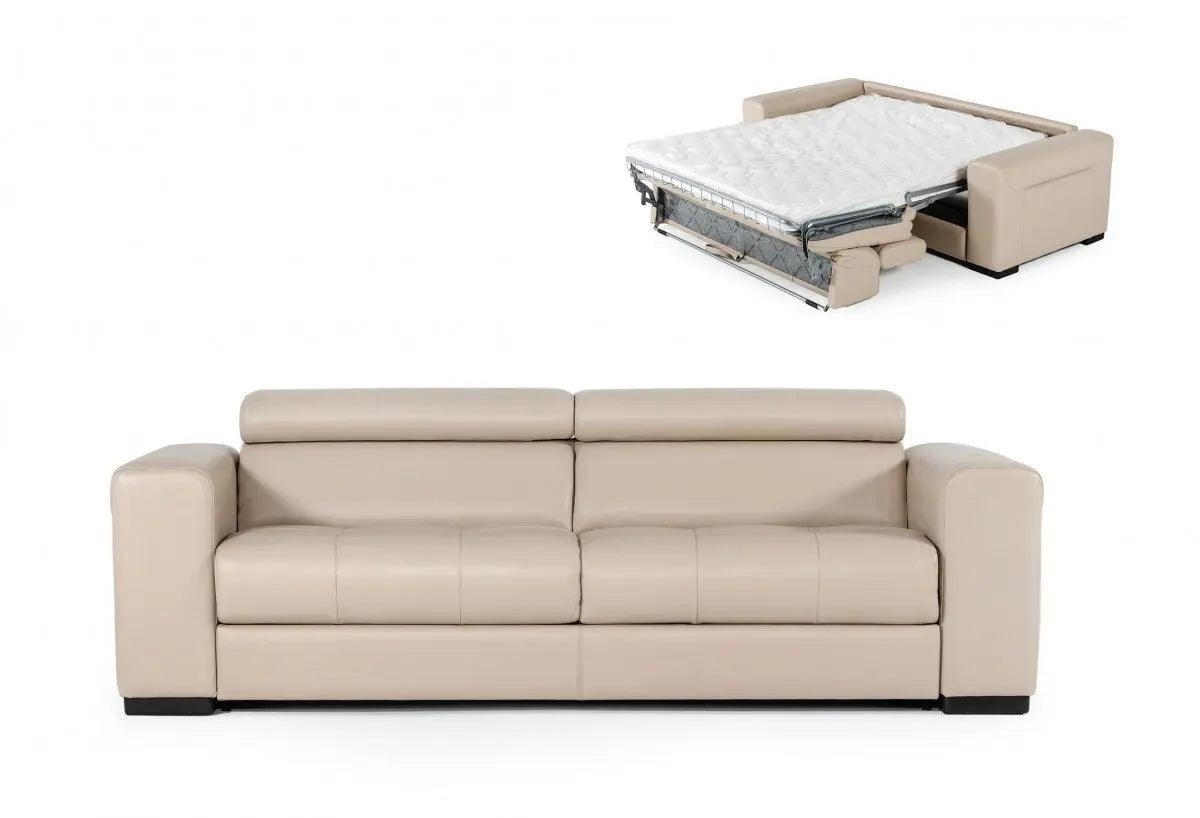 Vig Furniture - Coronelli Collezioni Icon - Modern Italian Leather Queen Size Sofa Bed - Vgccicon