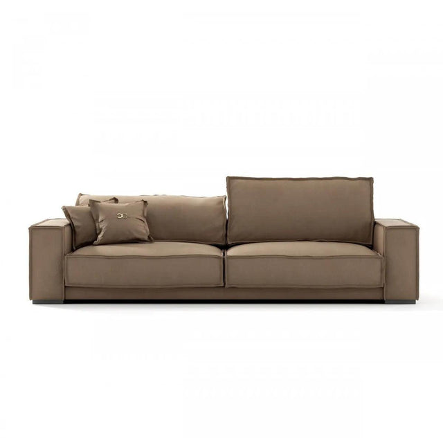 Vig Furniture - Coronelli Collezioni Sevilla Italian Contemporary Tan Leather Sofa - Vgccbaxter-Status-Tan-S