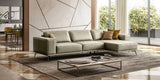 Coronelli Collezioni Soho Italian Right Facing Grey Maya Cloud Leather Sectional Sofa | VIG | Home Elegance USA