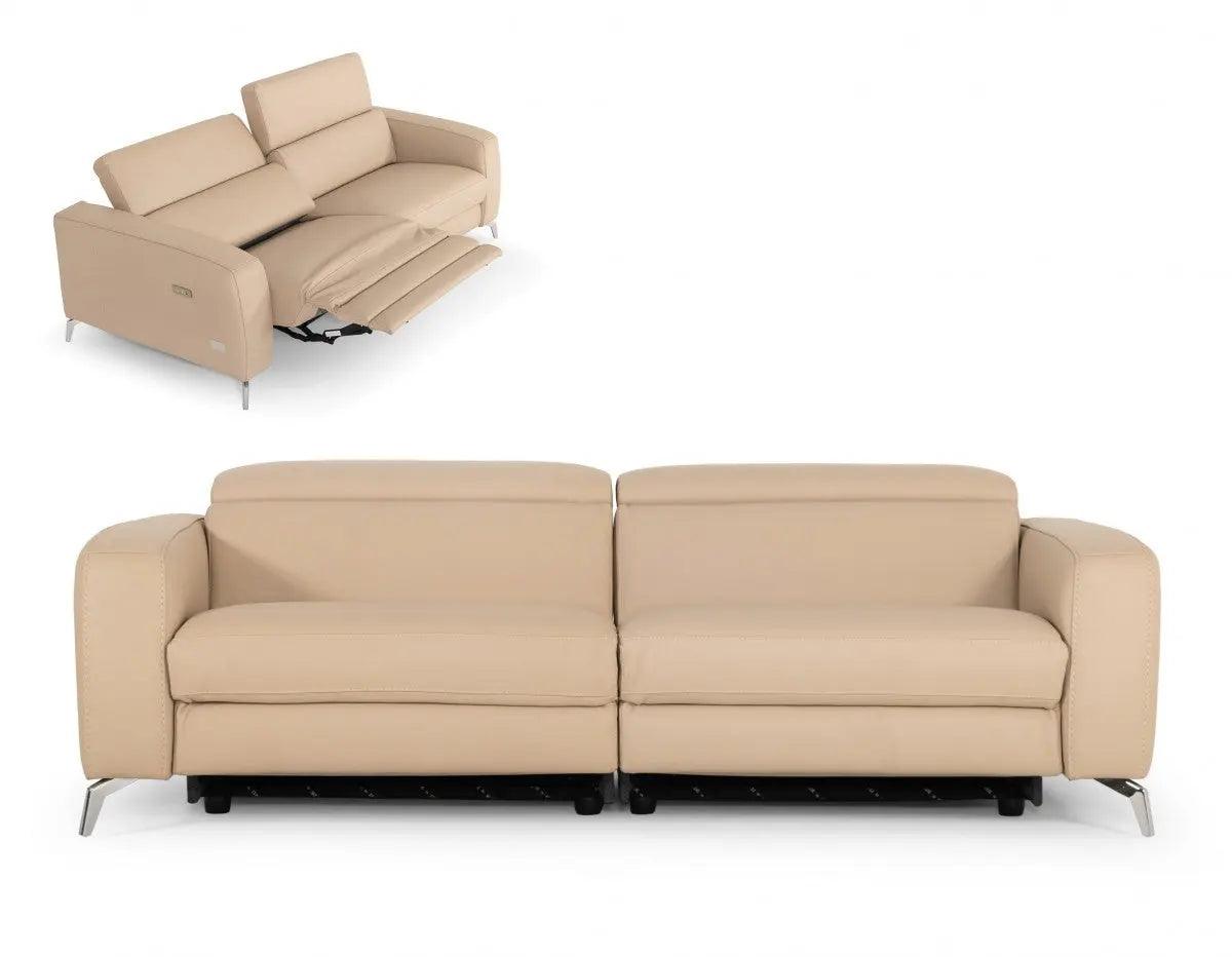 Coronelli Collezioni Turin Cappuccino Leather 2 - Seater 91" Recliner Sofa Vgccroma - Sf - Cap - Tan - S | Home Elegance USA