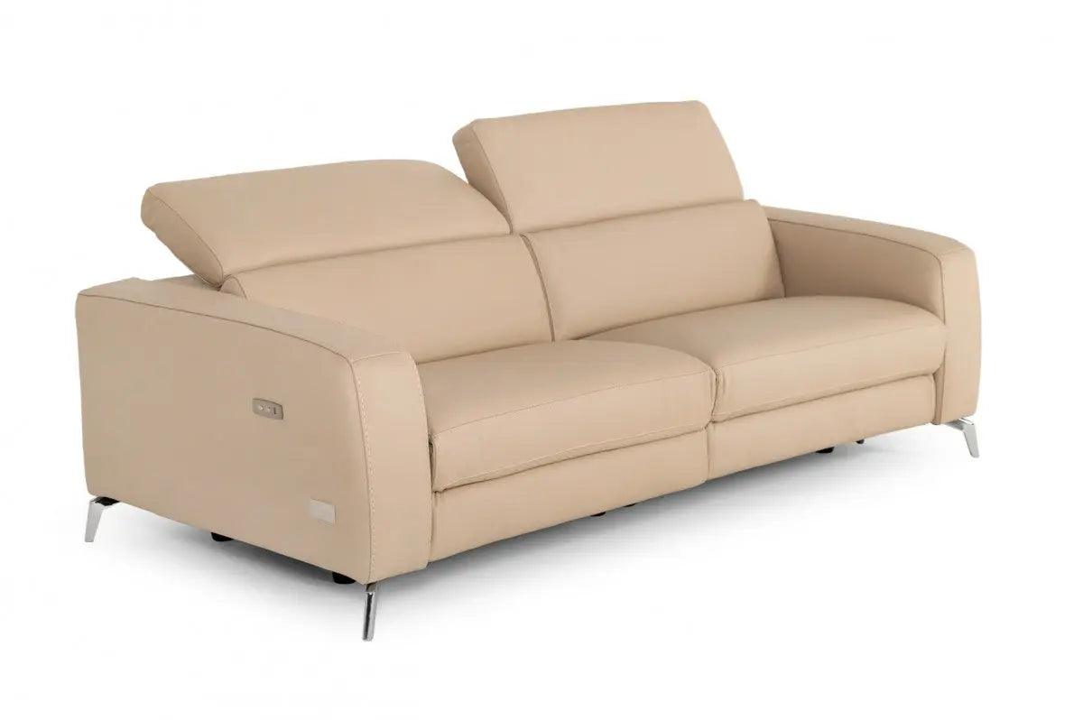 Coronelli Collezioni Turin Cappuccino Leather 2 - Seater 91" Recliner Sofa Vgccroma - Sf - Cap - Tan - S | Home Elegance USA