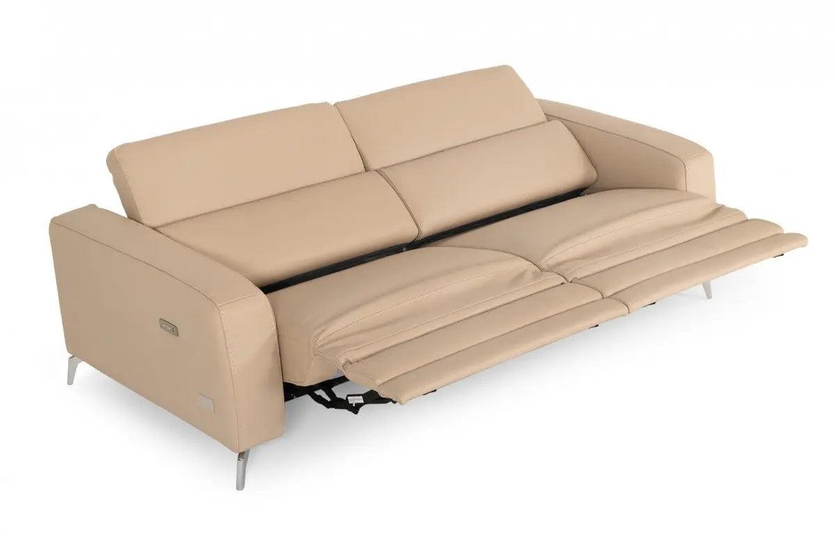 Coronelli Collezioni Turin Cappuccino Leather 2 - Seater 91" Recliner Sofa Vgccroma - Sf - Cap - Tan - S | Home Elegance USA