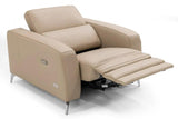 Vig Furniture - Coronelli Collezioni Turin Italian Cappuccino Leather Recliner Chair - Vgccroma-Bei-Ch