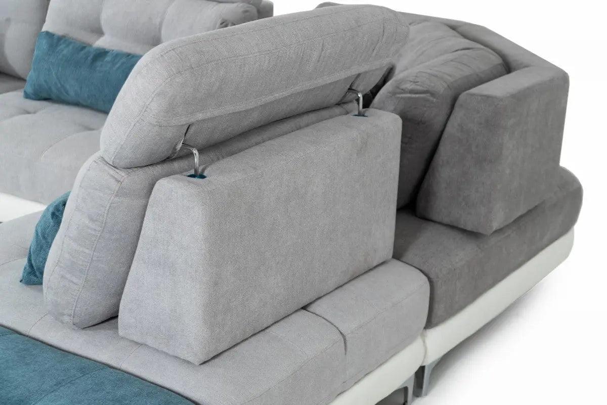 Vig Furniture - David Ferrari Jive - Italian Modern Medium Grey Fabric Configurable Sectional Sofa - Vgftjive-Abcde