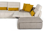 Vig Furniture - David Ferrari Natura - Modern Italian Light Taupe Fabric Sectional Sofa W- Recliner - Vgftnatura