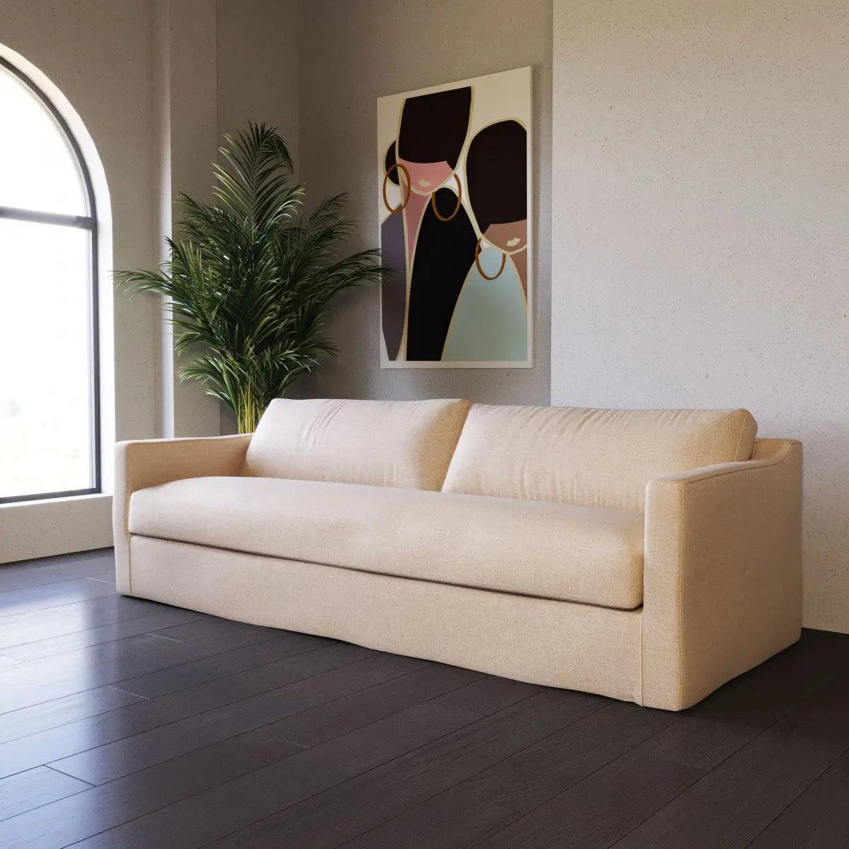 Vig Furniture - Divani Casa Admiral - Modern Classic Sand Fabric Sofa - Vgafsh12-07-3P