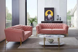 Vig Furniture - Divani Casa Aiken - Modern Salmon Velvet Loveseat - Vgmb-1960-L