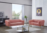 Vig Furniture - Divani Casa Aiken - Modern Salmon Velvet Sofa - Vgmb-1960-S