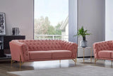 Divani Casa Aiken Modern Salmon Velvet Sofa Vgmb - 1960 - S | Home Elegance USA