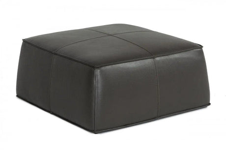 Vig Furniture - Divani Casa April Modern Dark Grey Leather Square Ottoman - Vgkkkfd1000-Dkgry-3