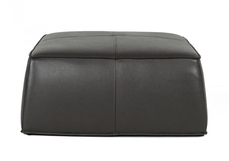 Vig Furniture - Divani Casa April Modern Dark Grey Leather Square Ottoman - Vgkkkfd1000-Dkgry-3