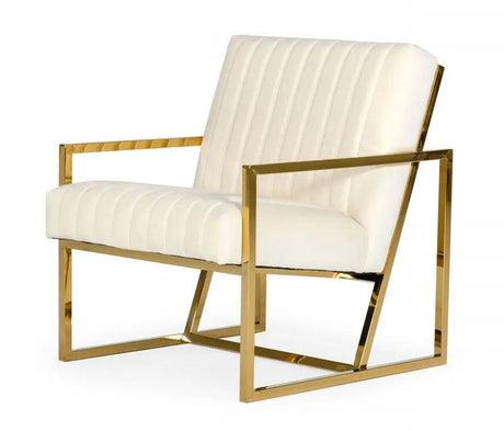 Vig Furniture - Divani Casa Baylor - Modern Off-White Eco-Leather Accent Chair - Vgrh-Rhs-Ac-227
