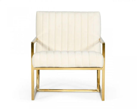 Vig Furniture - Divani Casa Baylor - Modern Off-White Eco-Leather Accent Chair - Vgrh-Rhs-Ac-227