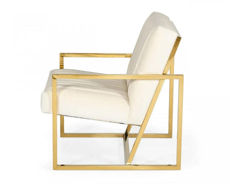 Vig Furniture - Divani Casa Baylor - Modern Off-White Eco-Leather Accent Chair - Vgrh-Rhs-Ac-227