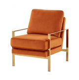 Vig Furniture - Divani Casa Bayside Modern Orange Fabric Accent Chair - Vgrh-Rhs-Ac-229-Og-Org-Ch