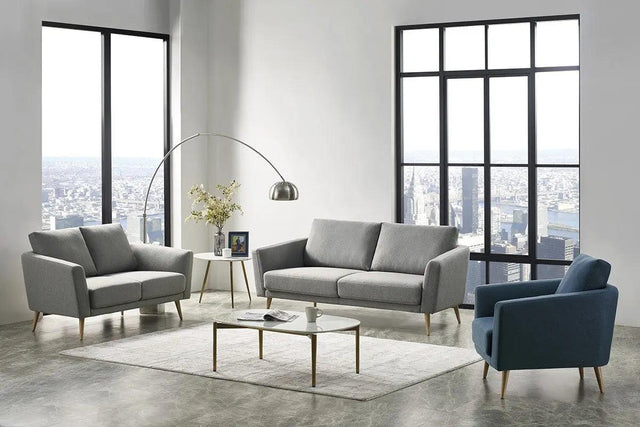 Vig Furniture - Divani Casa Benham Modern Grey & Blue Fabric Sofa Set - Vgmb-1879-Gryblu