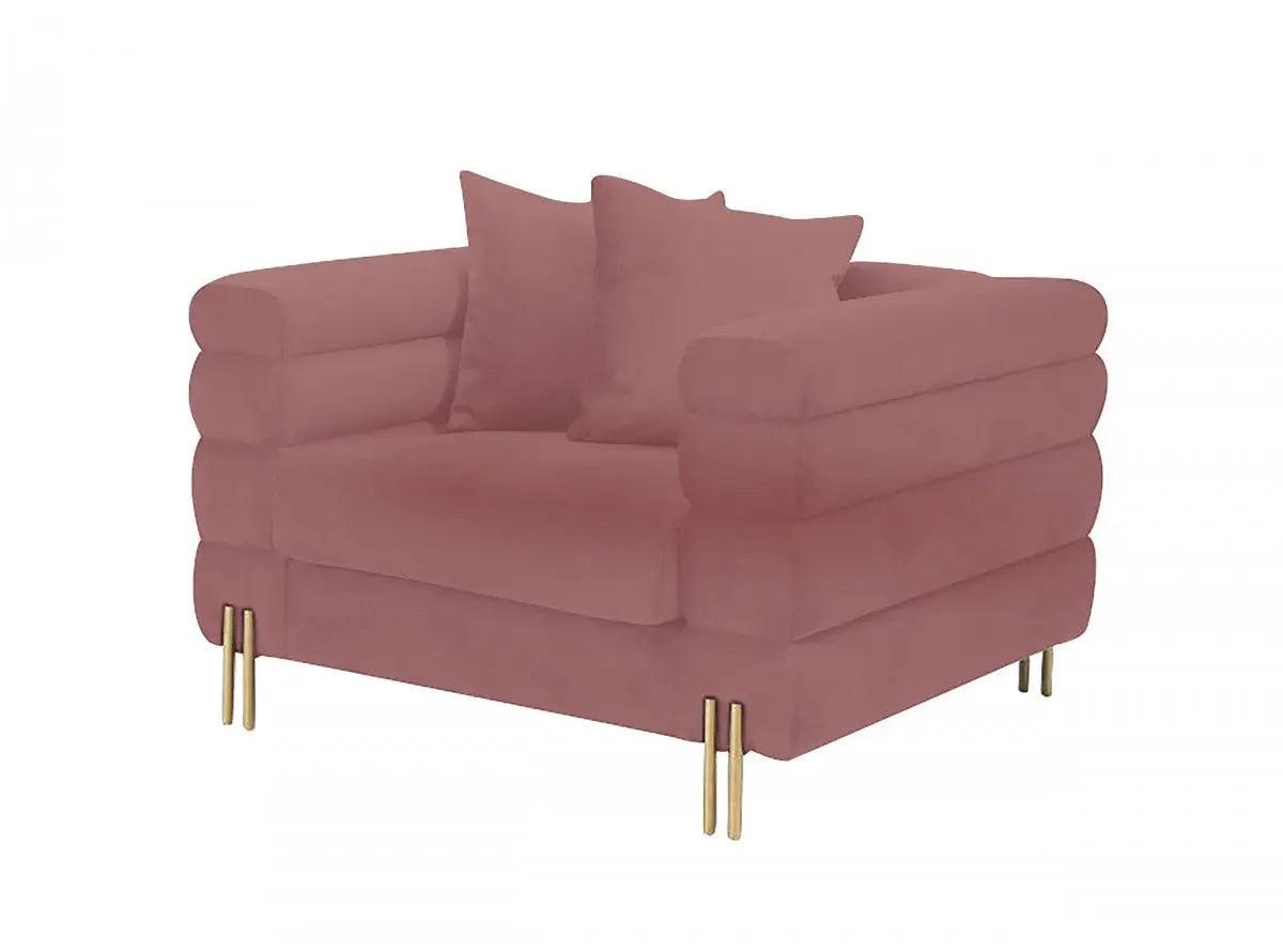 Vig Furniture - Divani Casa Branson Pink Velvet Accent Chair - Vgmfmf-1251-1S-Ch