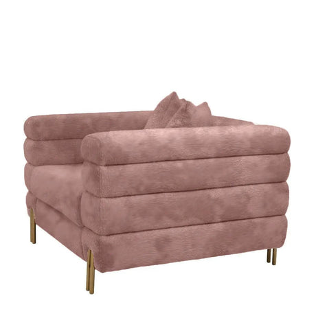 Vig Furniture - Divani Casa Branson Pink Velvet Accent Chair - Vgmfmf-1251-1S-Ch