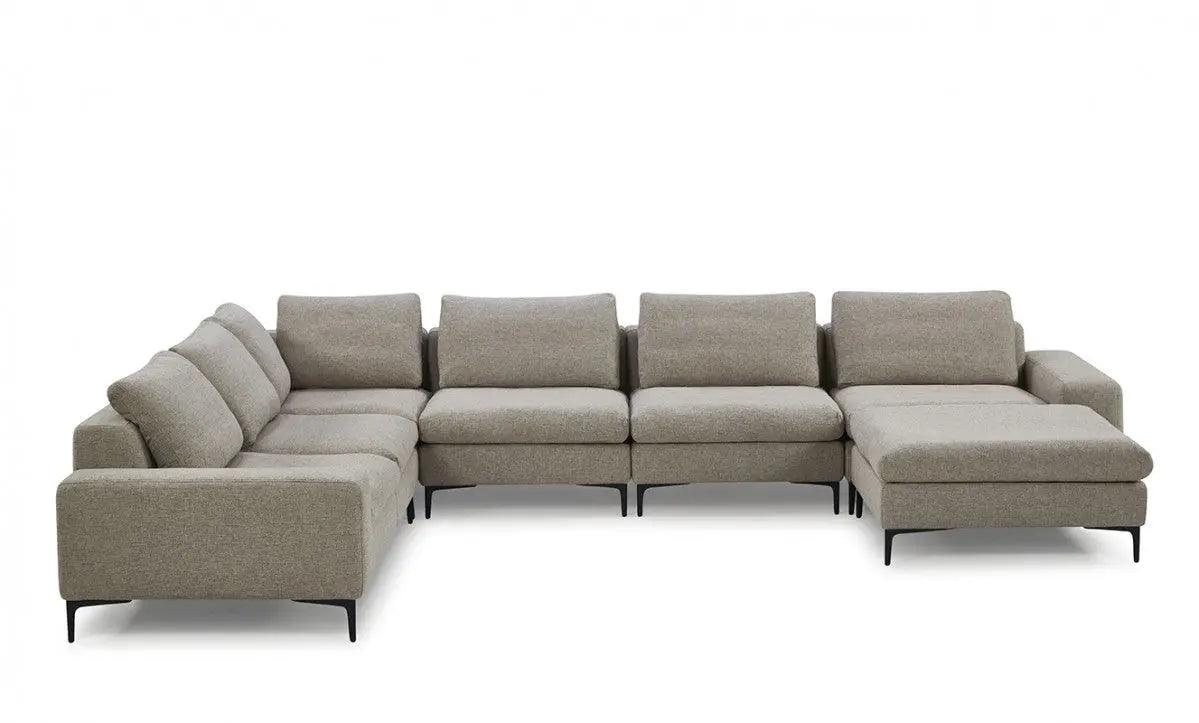 Divani Casa Cascade Modern Beige Fabric Sectional Sofa Vgmb - C002 - Bge | Home Elegance USA