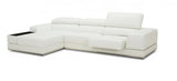 Divani Casa Chrysanthemum Mini Modern White Leather Sectional Sofa Vgkk1576 - Mini - Wht - Laf | Home Elegance USA