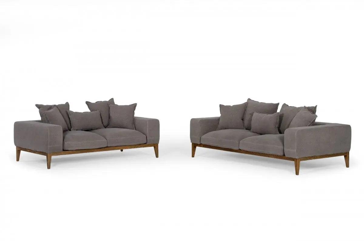 Vig Furniture - Divani Casa Corina - Modern Grey Fabric Sofa - Vguimy694