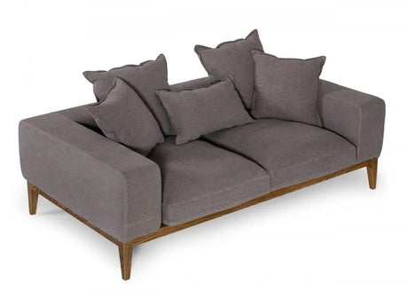 Vig Furniture - Divani Casa Corina - Modern Grey Linen Loveseat - Vguimy694-L