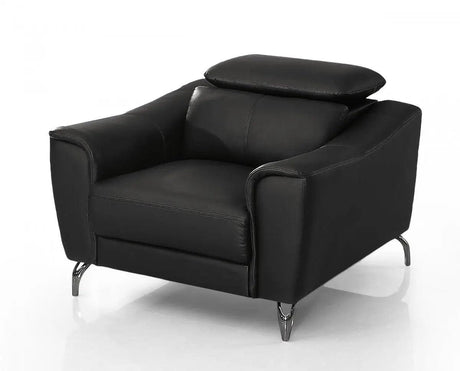 Vig Furniture - Divani Casa Danis - Modern Black Leather Chair - Vgbns-1803-Blk-Ch