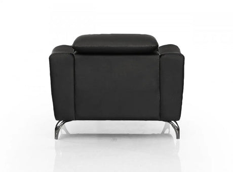 Vig Furniture - Divani Casa Danis - Modern Black Leather Chair - Vgbns-1803-Blk-Ch