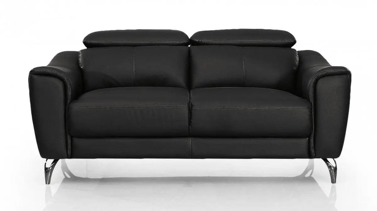 Vig Furniture - Divani Casa Danis - Modern Black Leather Loveseat - Vgbns-1803-Blk-L