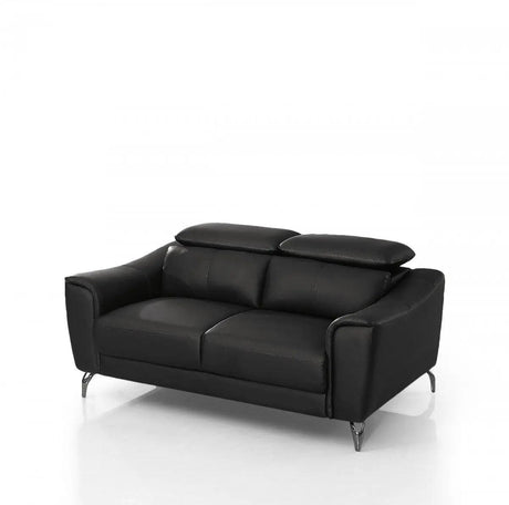 Vig Furniture - Divani Casa Danis - Modern Black Leather Loveseat - Vgbns-1803-Blk-L