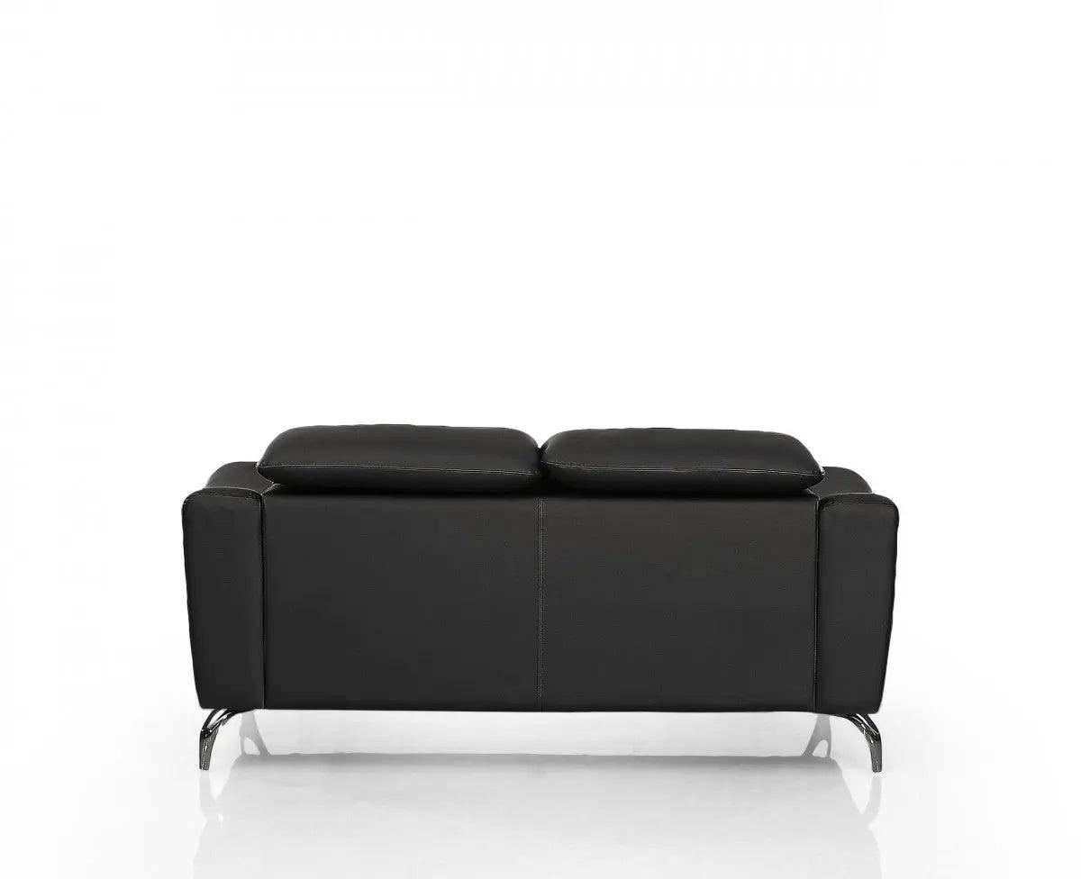 Vig Furniture - Divani Casa Danis - Modern Black Leather Loveseat - Vgbns-1803-Blk-L