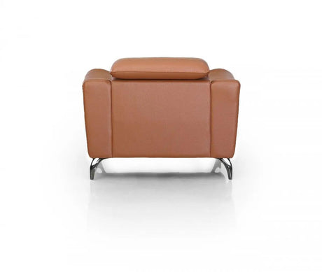 Vig Furniture - Divani Casa Danis - Modern Cognac Leather Brown Chair - Vgbns-1803-Brn-Ch