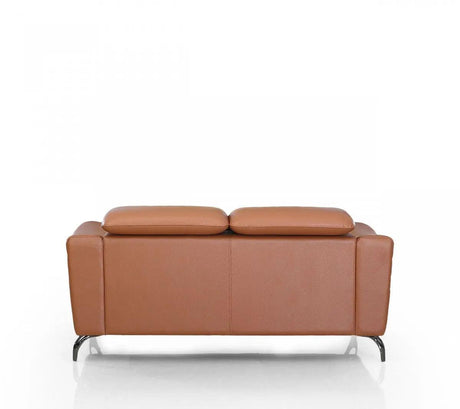 Vig Furniture - Divani Casa Danis - Modern Cognac Leather Brown Loveseat - Vgbns-1803-Brn-L