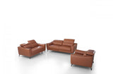 Divani Casa Danis Modern Cognac Leather Brown Sofa Set Vgbns - 1803 - Brn | Home Elegance USA