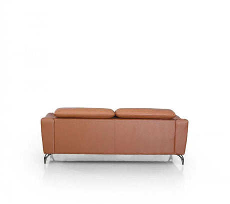 Vig Furniture - Divani Casa Danis - Modern Cognac Leather Brown Sofa - Vgbns-1803-Brn-S