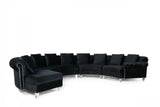 Divani Casa Darla Modern Black Velvet Circular Sectional Sofa Vg2T1124 - 5P - Blk - 2 | Home Elegance USA