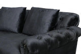 Vig Furniture - Divani Casa Darla Modern Black Velvet Circular Sectional Sofa - Vg2T1124-5P-Blk-2