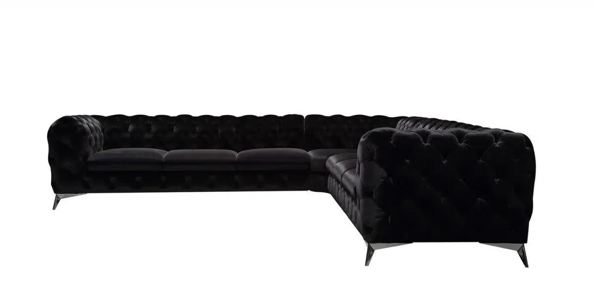 Vig Furniture - Divani Casa Delilah - Modern Black Fabric Sectional Sofa - Vgca1546A-Blk