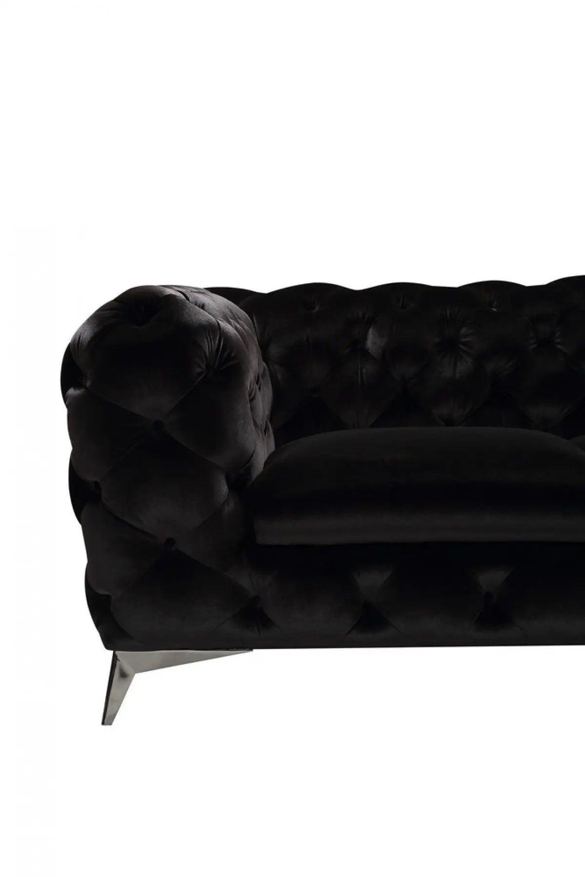 Vig Furniture - Divani Casa Delilah - Modern Black Fabric Sectional Sofa - Vgca1546A-Blk